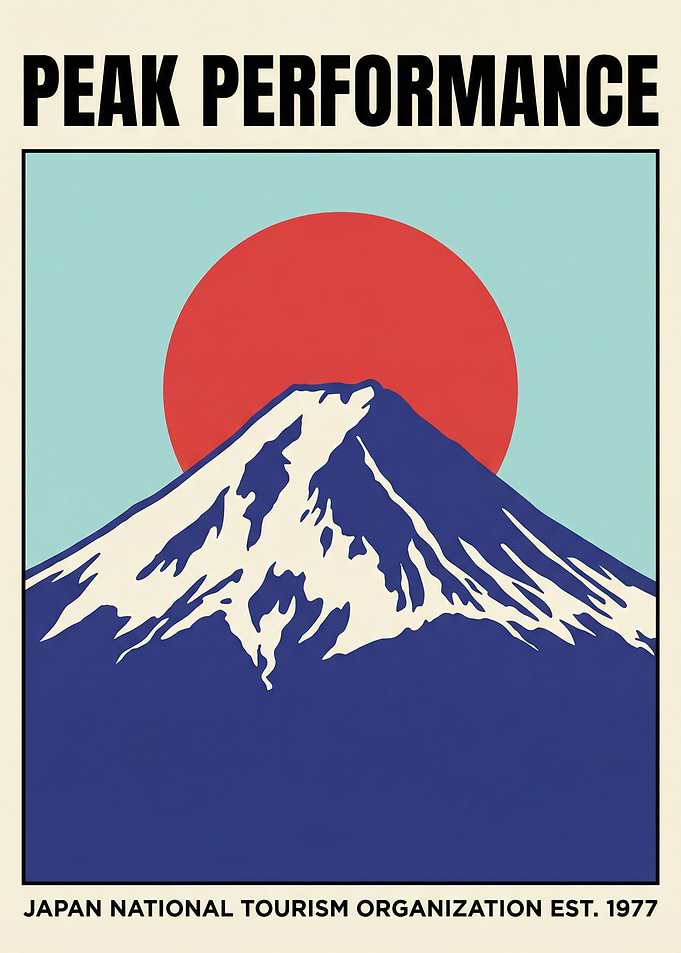 Peak Performance Japan Tourism Poster