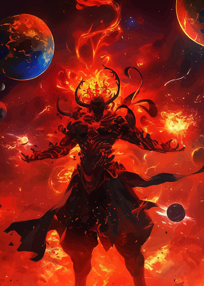 Fiery Cosmic Entity in Space