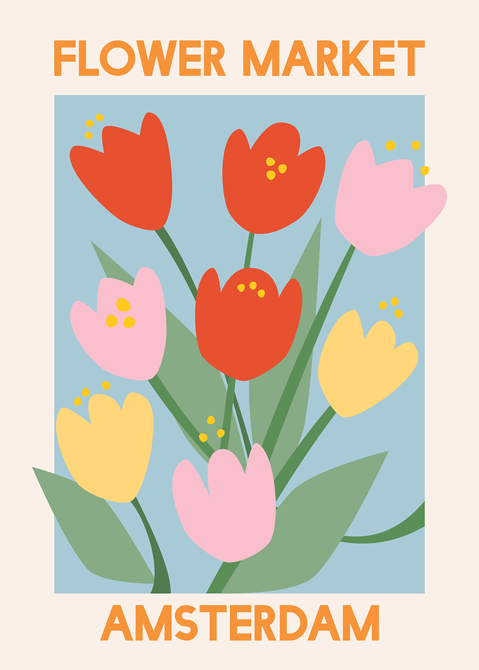 Flower Market Amsterdam Art Print