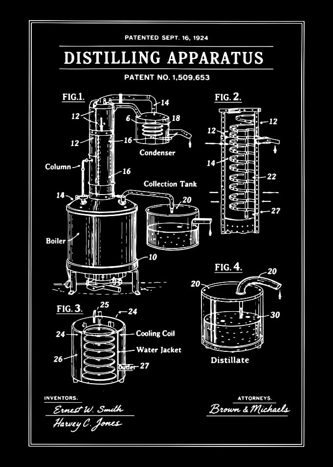 Distilling Apparatus Patent Blueprint