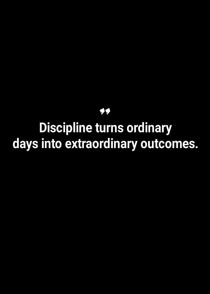 Discipline Quote on Black Background