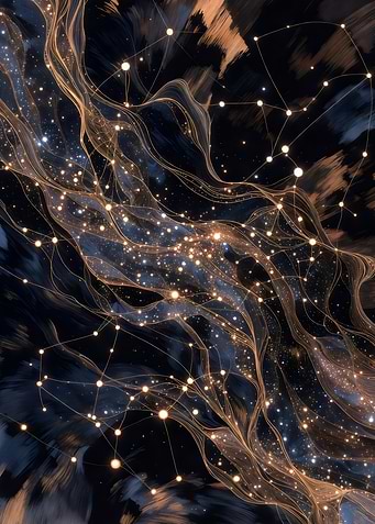Constellation Network on Dark Background
