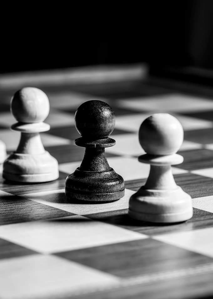 Chess Pawns on Board