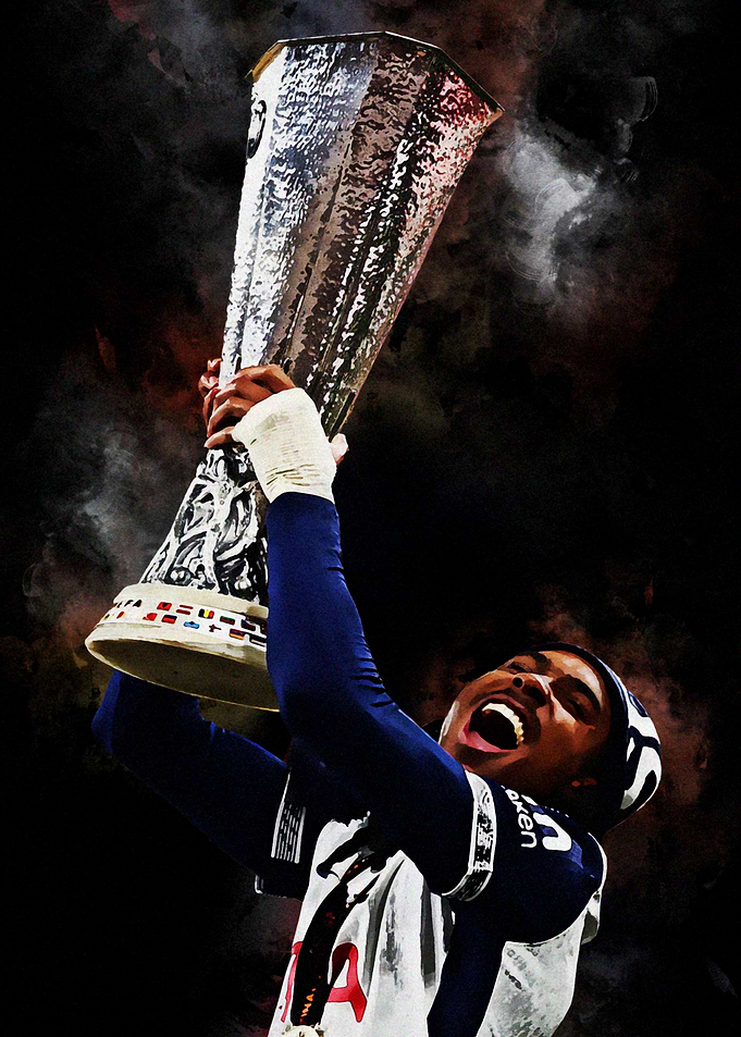Bissouma Football Player with Trophy