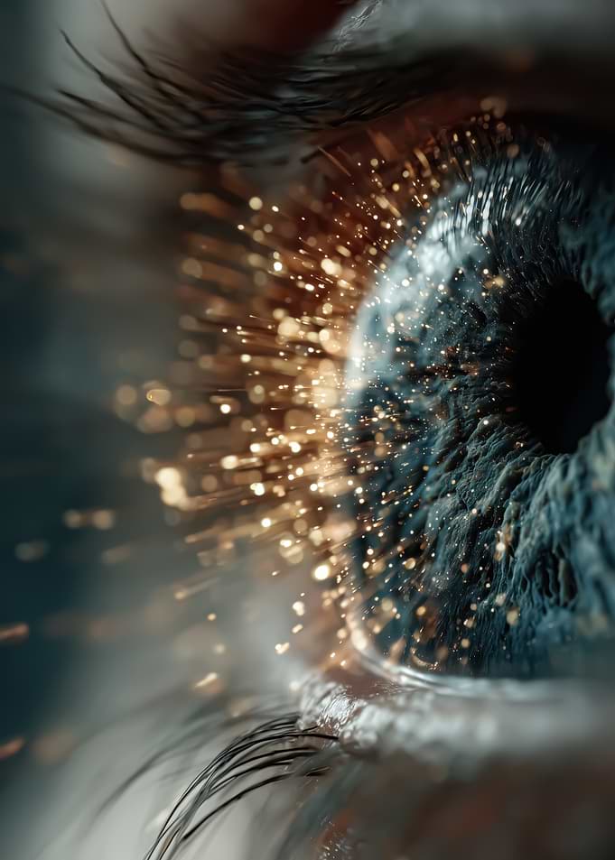 Sparkling Blue Eye Close-Up