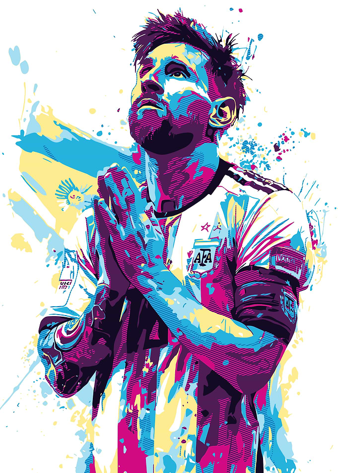 Lionel Messi Pop Art Illustration