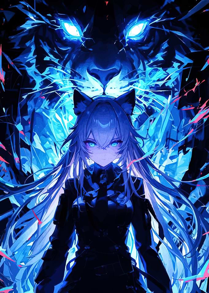 Anime Girl with Tiger Spirit