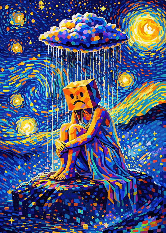 Sadness in a Starry Night