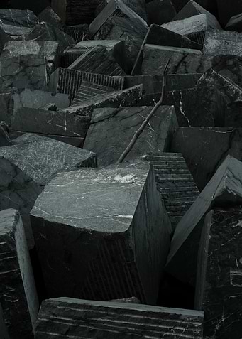 Abstract Stone Blocks with Branch