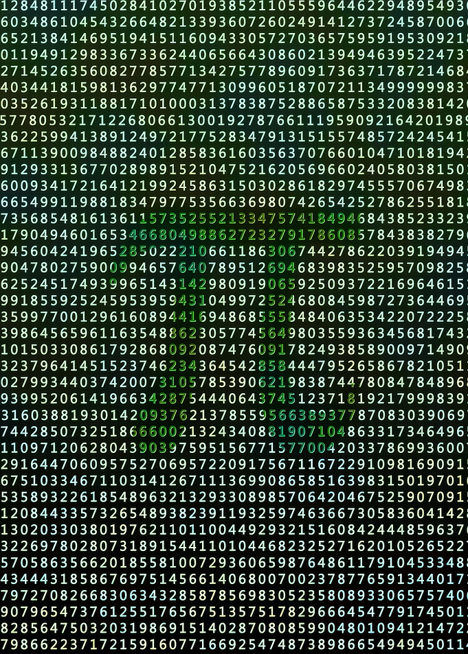 Digital Rain of Numbers