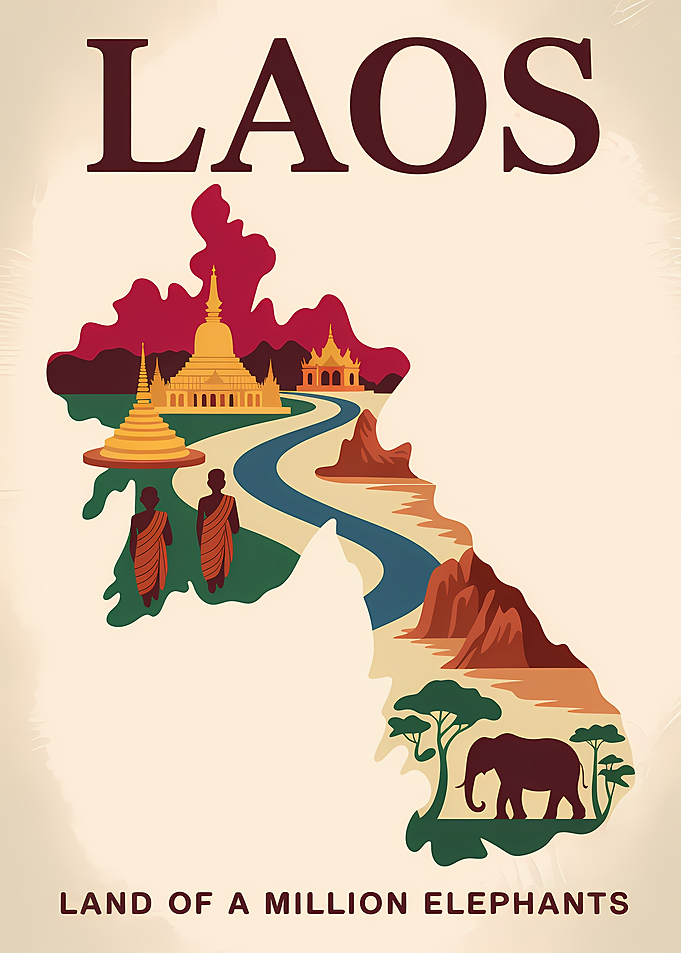 Laos Travel Poster