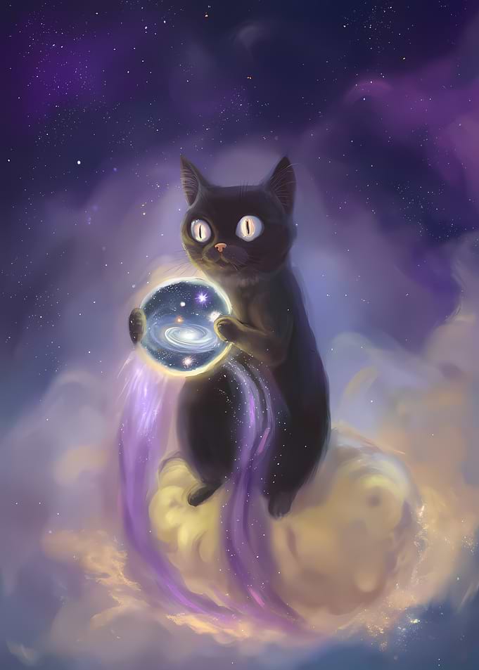 Cosmic Cat with Galaxy Orb