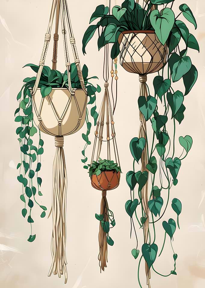 Hanging Plants Illustration