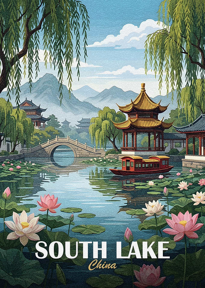 South Lake China Travel Poster