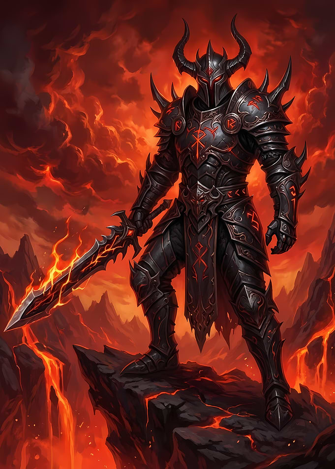 Hell Knight with Flaming Sword