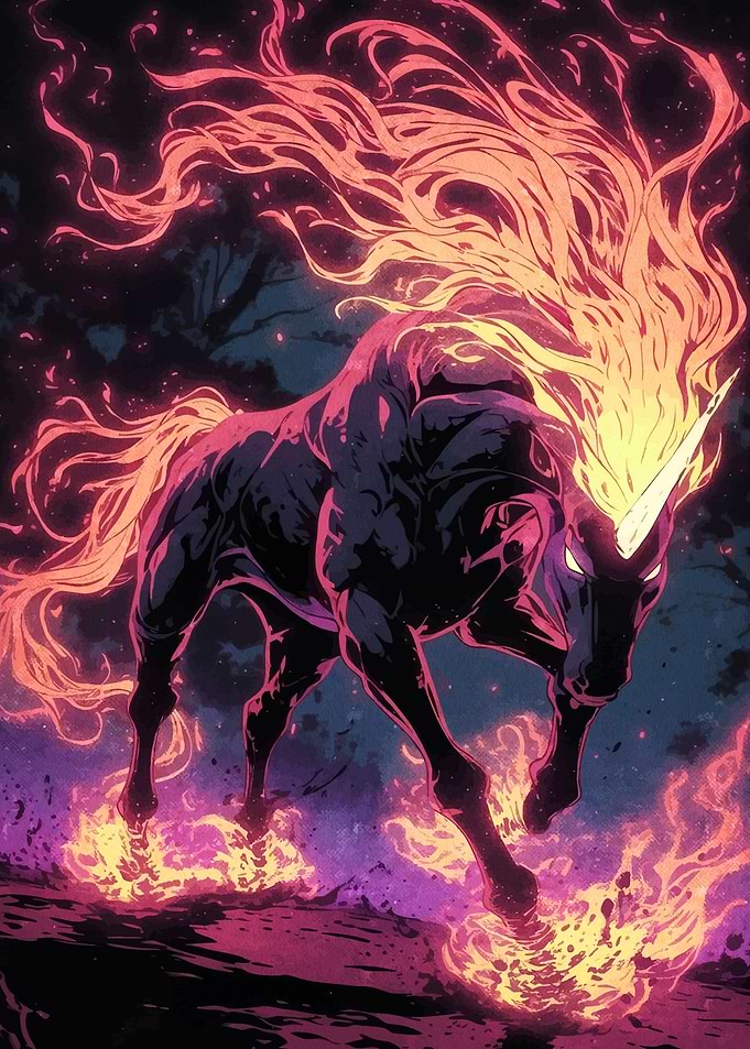 Fiery Unicorn Animal