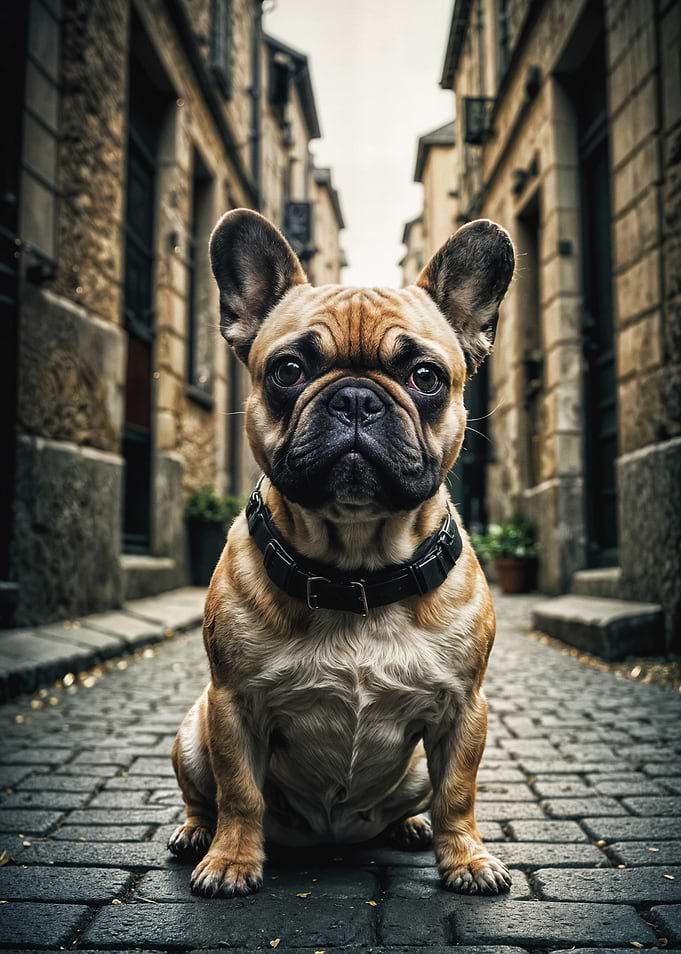 French Bulldog Portrait in Stone Alley