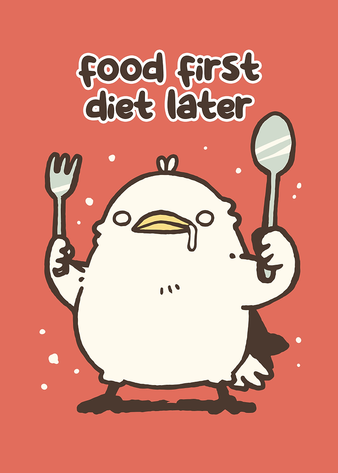 Food First Diet Later Illustration