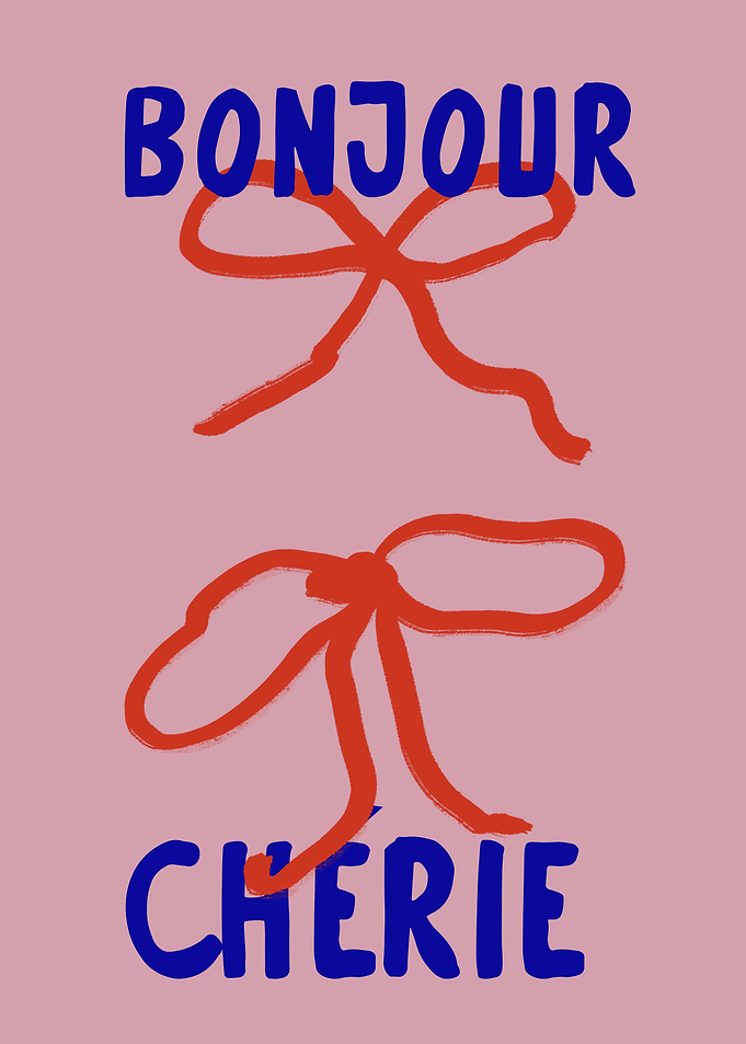 Bonjour Cherie Art Print