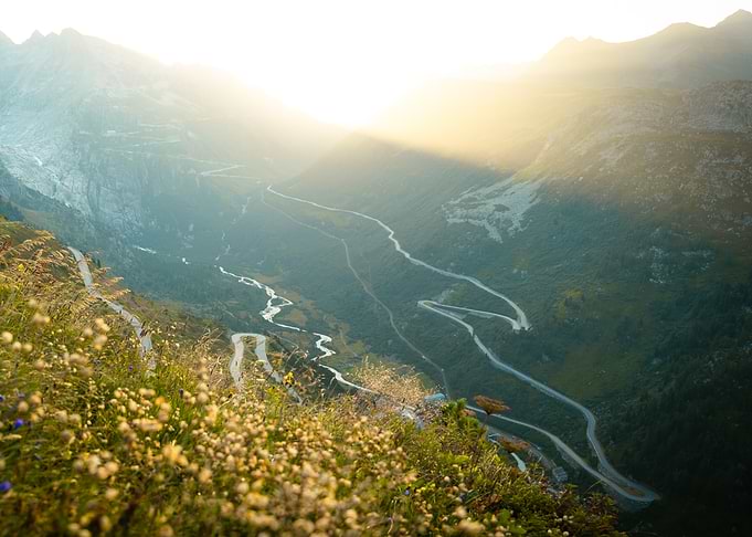 Mountain Pass Road at Sunrise