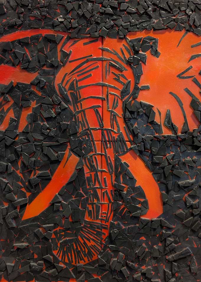 Mosaic Elephant Art
