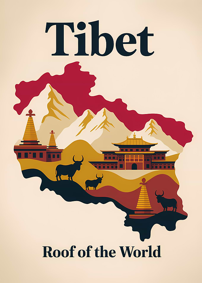 Tibet: Roof of the World Illustration