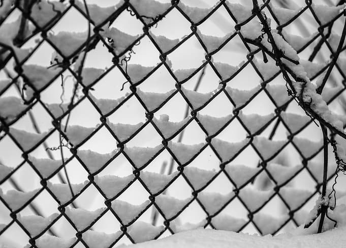 Snowy Chain Link Fence