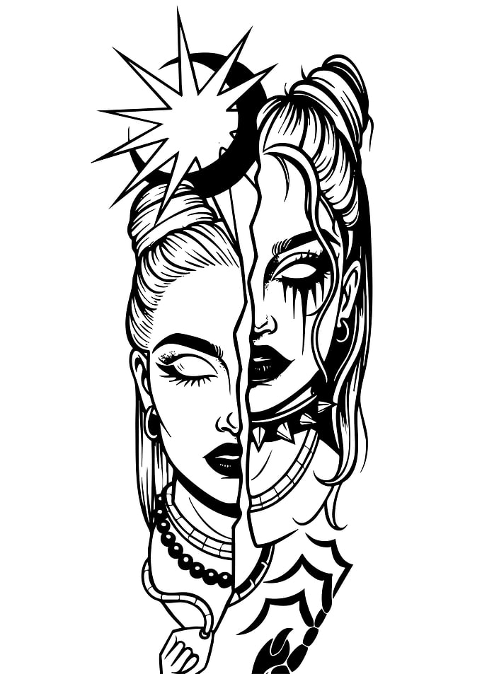 Duality: Good and Evil Portrait