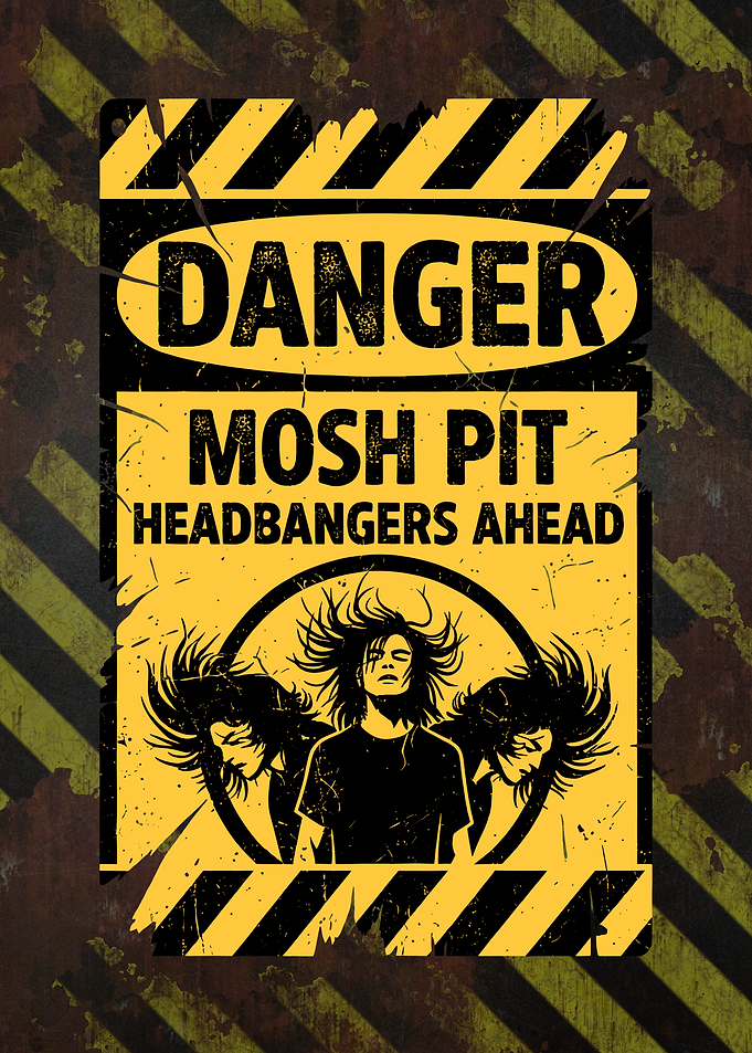 Danger Mosh Pit Headbangers Ahead