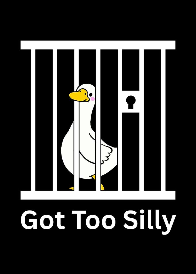 Cartoon Duck Behind Bars: Got Too Silly