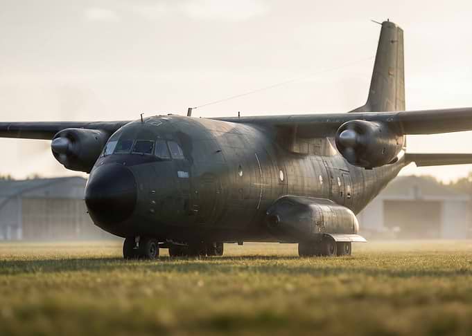 Military Transport Aircraft on Airfield