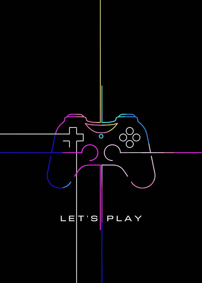 Neon Gaming Controller