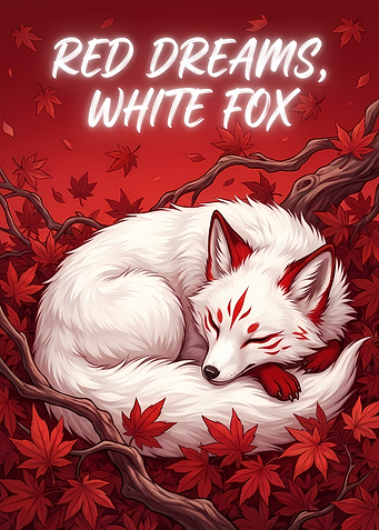 Red Dreams, White Fox Illustration