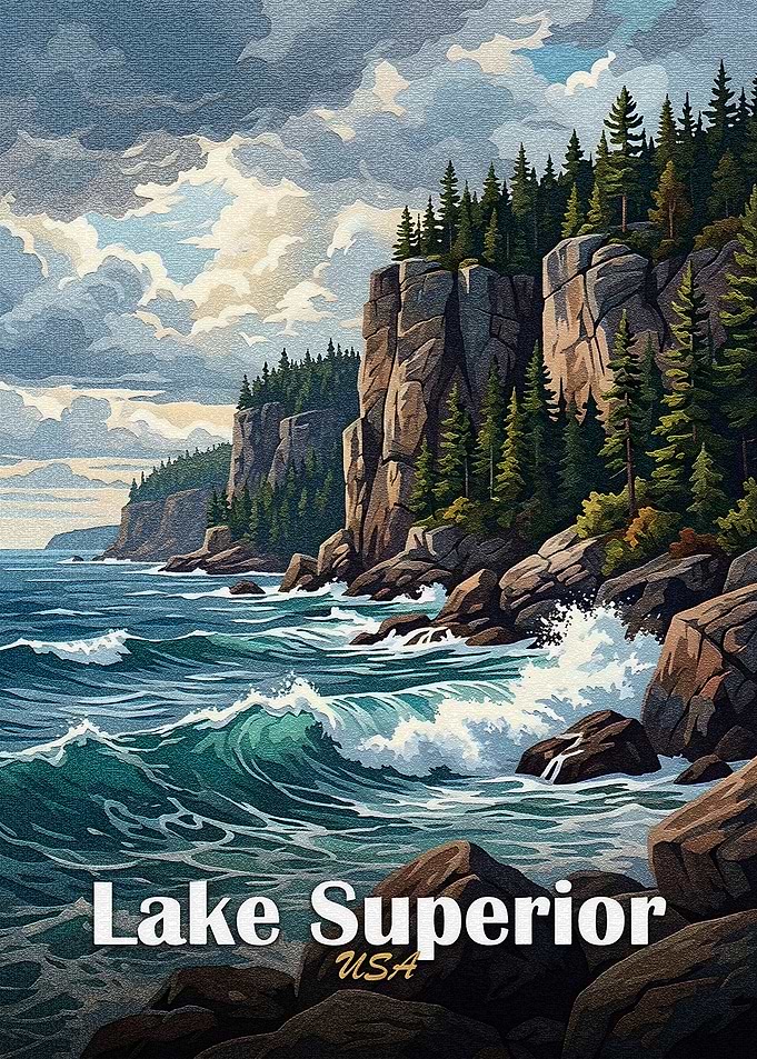Lake Superior USA Coastal Landscape Art