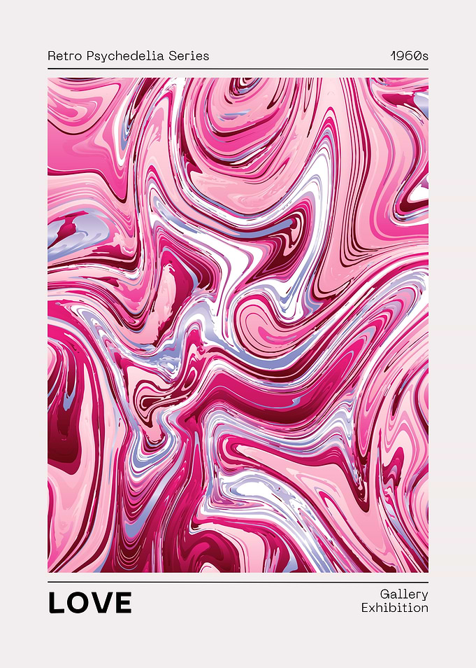 Retro Psychedelia Love Exhibition Poster