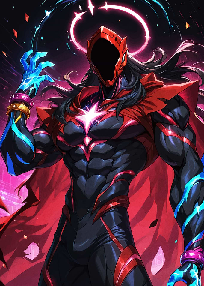 Cyberpunk Superhero with Glowing Accents