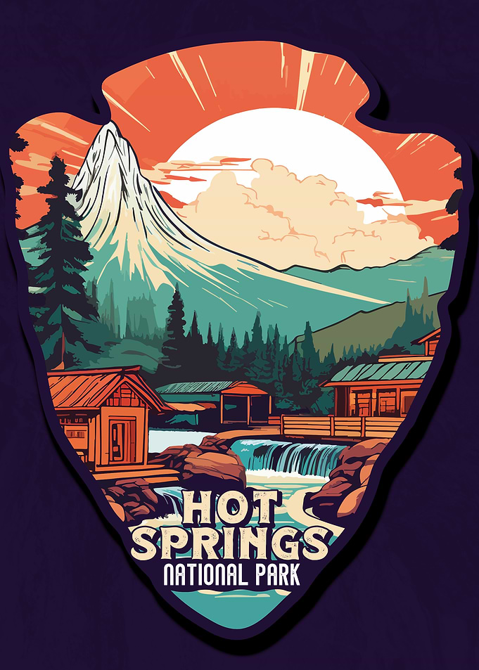 Vintage Hot Springs National Park, Retro US national park