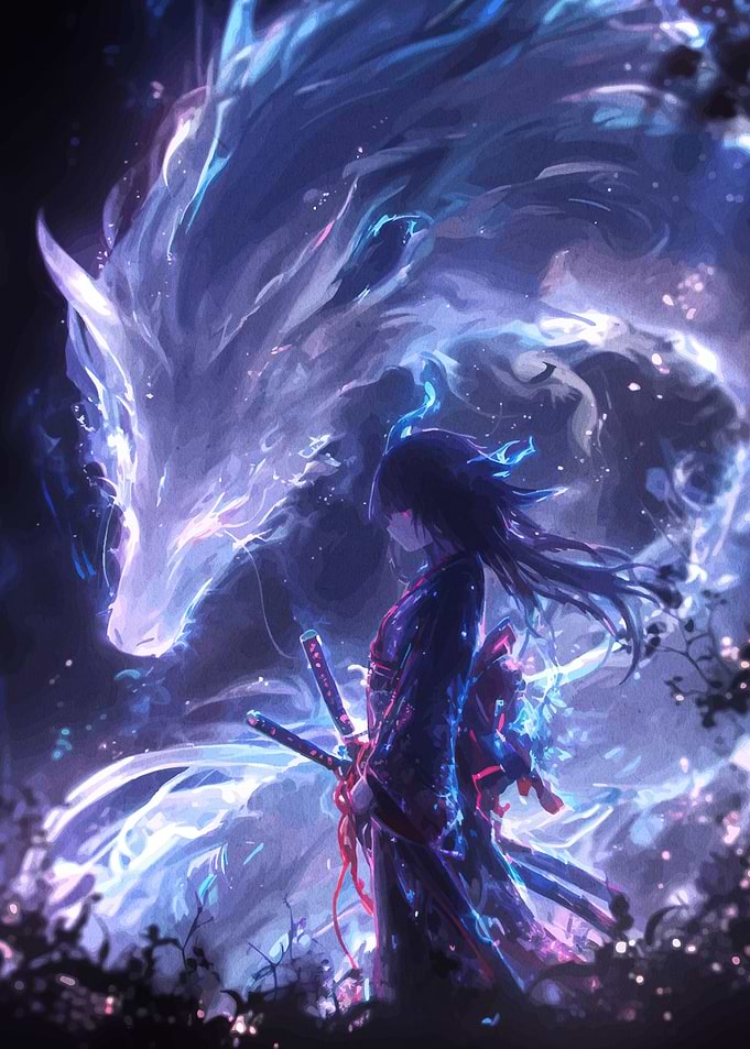 Anime Girl with Dragon Spirit