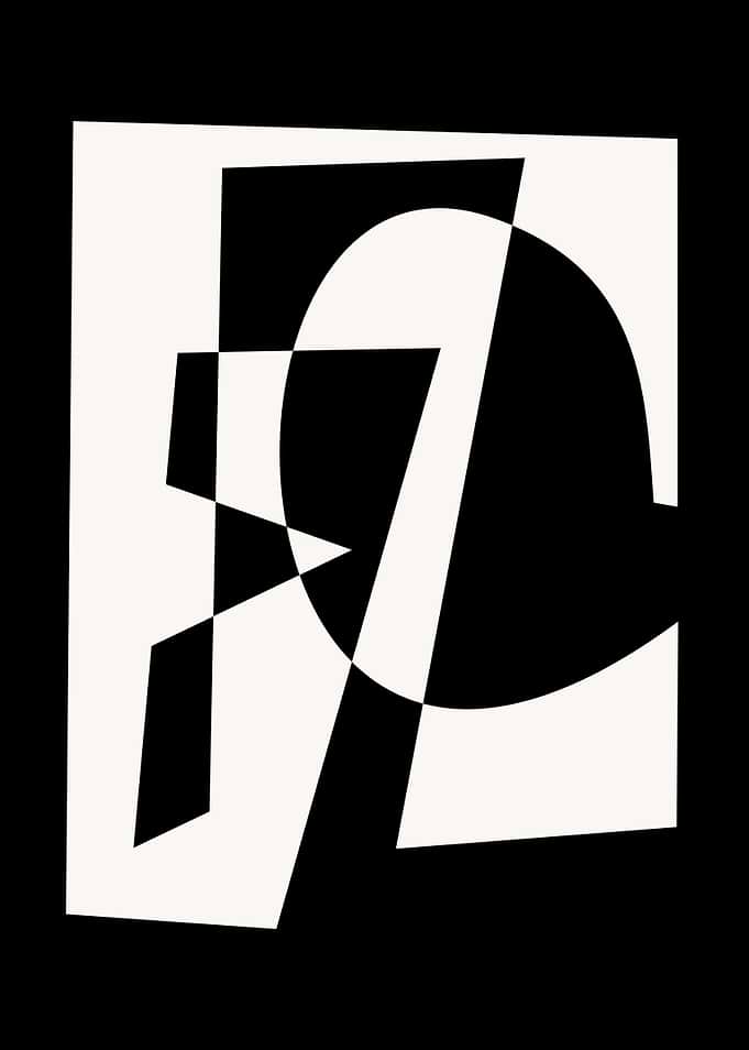 Abstract FC Monogram in Black and White