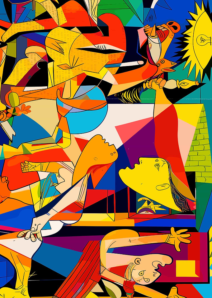 Abstract Figures in Cubist Style