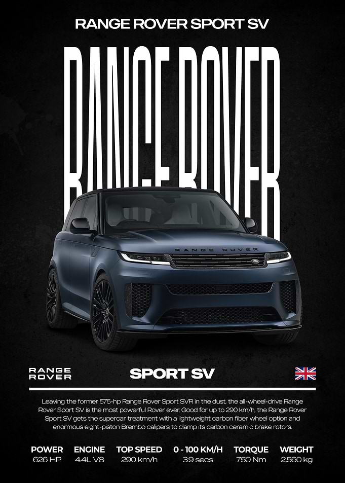 Range Rover Sport SV Car Poster