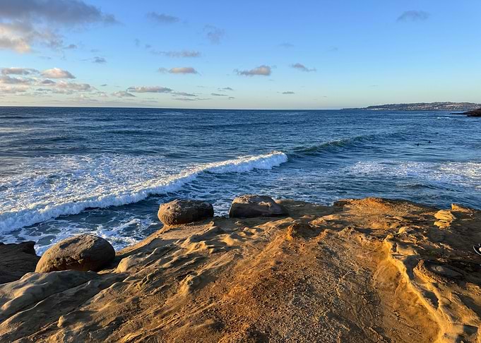 Coastal View with Rocks and Waves