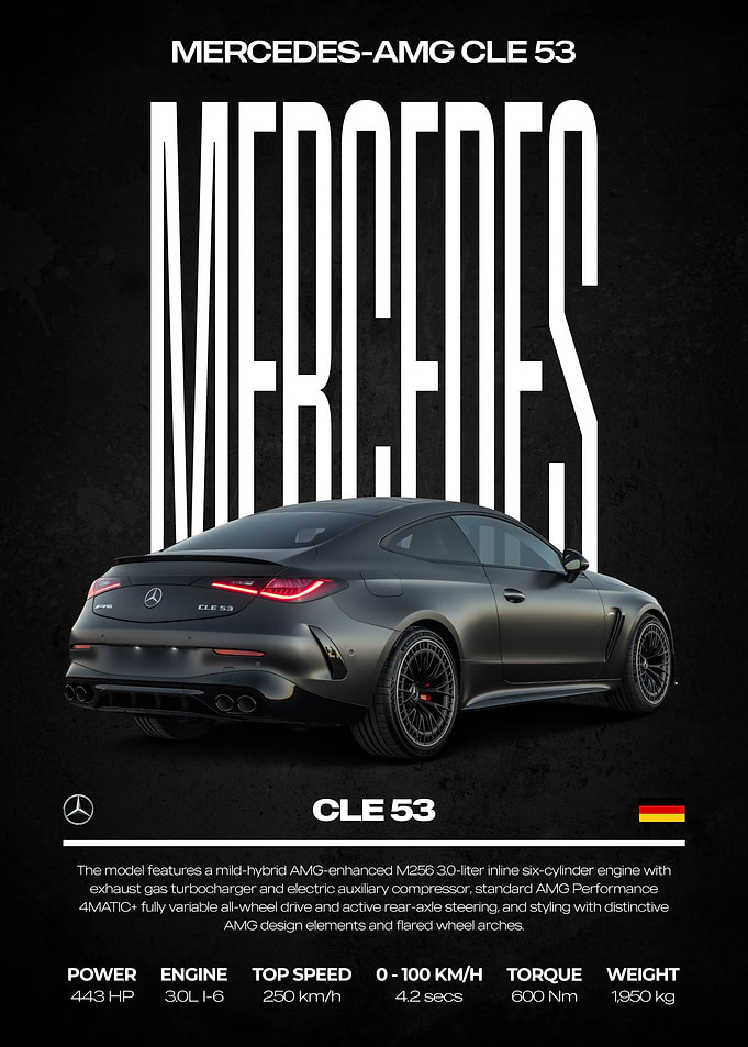 Mercedes-AMG CLE 53 Car Poster