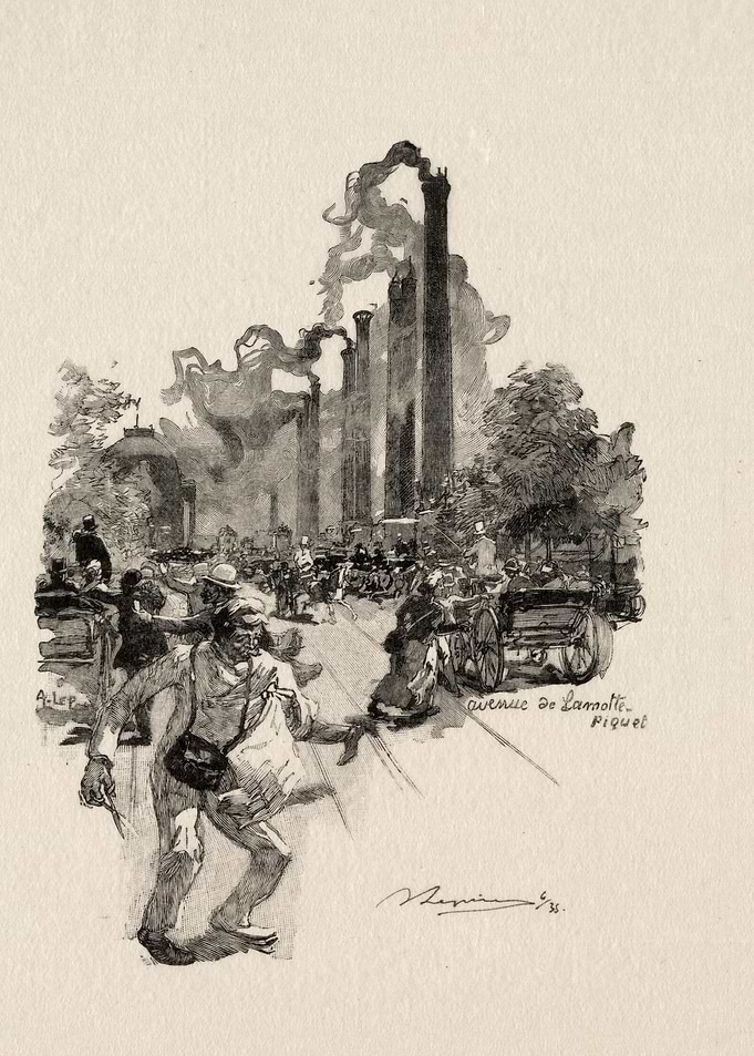 Vintage Industrial Cityscape Illustration