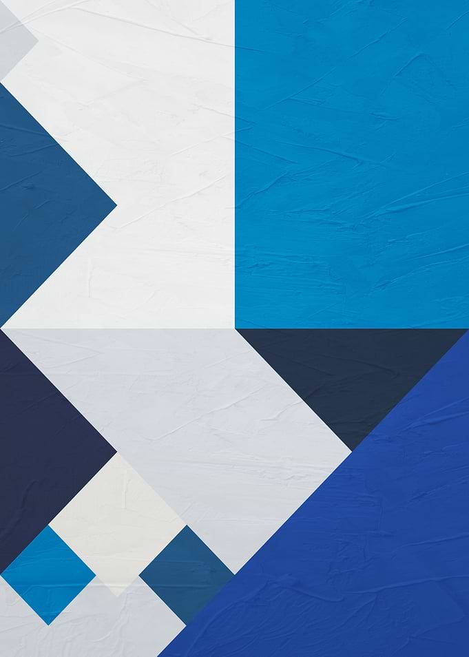 Abstract Geometric Blue and White Design