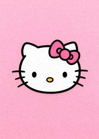 Hello Kitty Icon on Pink Background