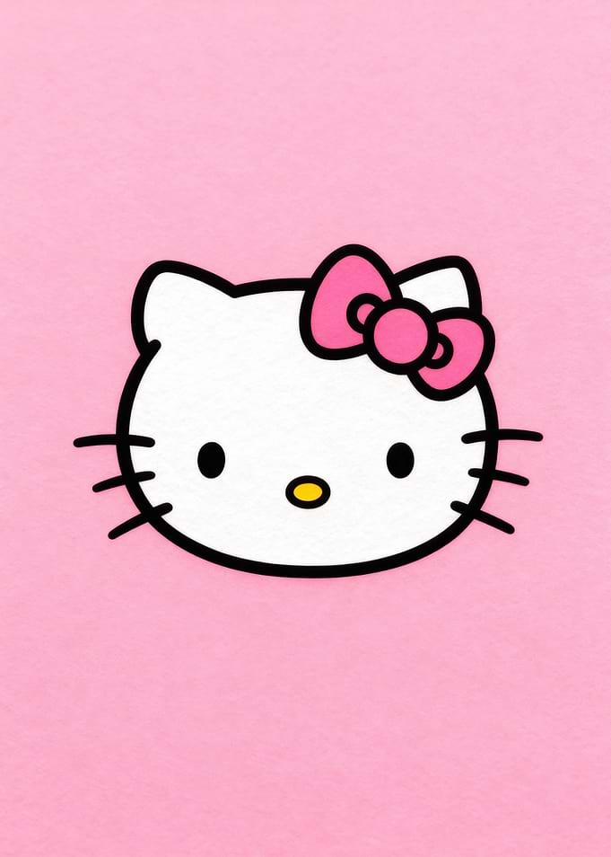 Hello Kitty Icon on Pink Background