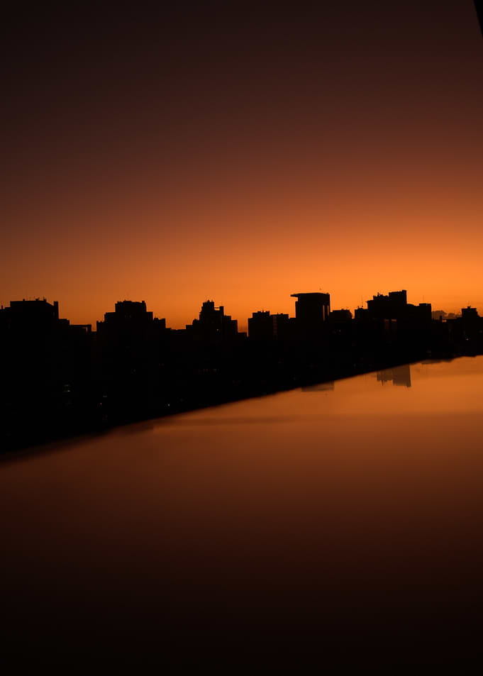 Cityscape Silhouette at Sunset