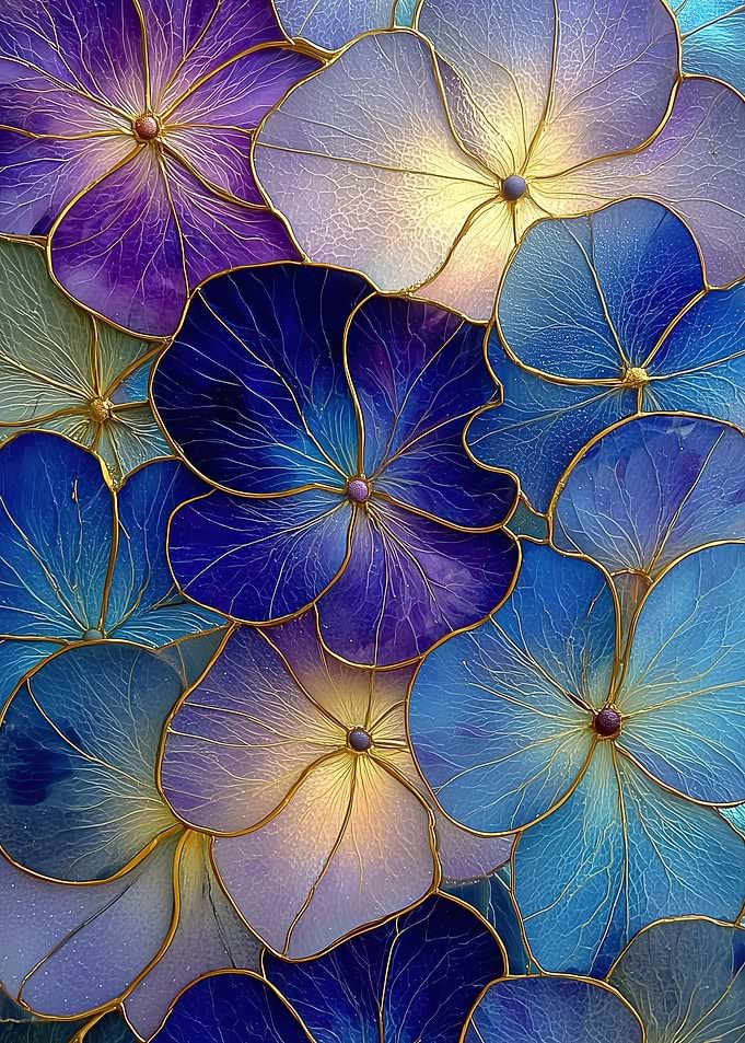 Floral Hydrangea Stained Glass