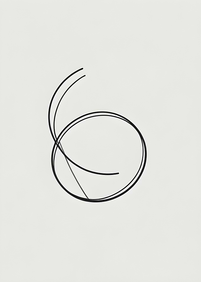 Abstract Line Art on White Background